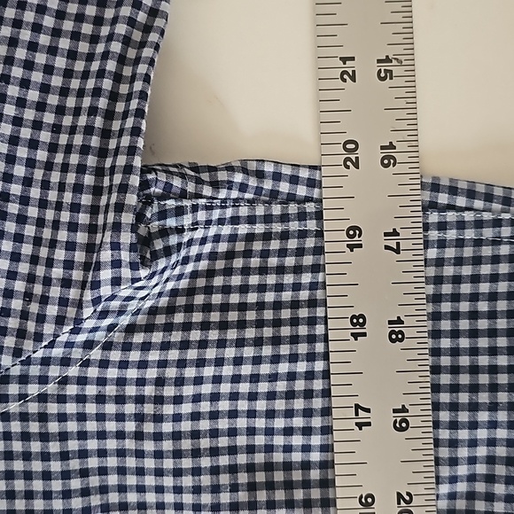 Gap Navy & White Gingham Checkered Long Sleeve Button Down Slim Fit Shirt Size S - Picture 5 of 8